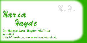 maria hayde business card